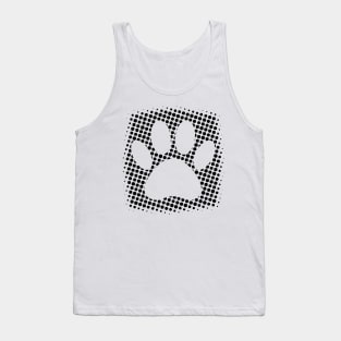 Dog Paw Print With Halftone Background Tank Top